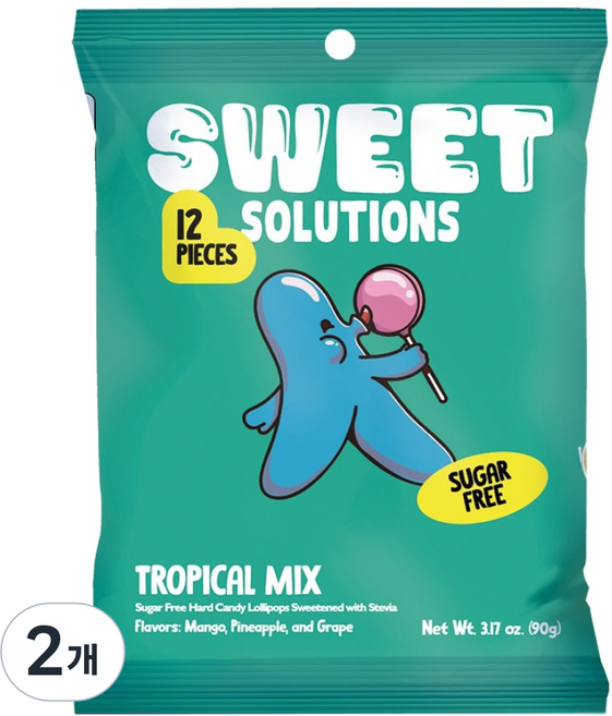Sweet Solutions 熱帶綜合棒棒糖, 90g, 2個