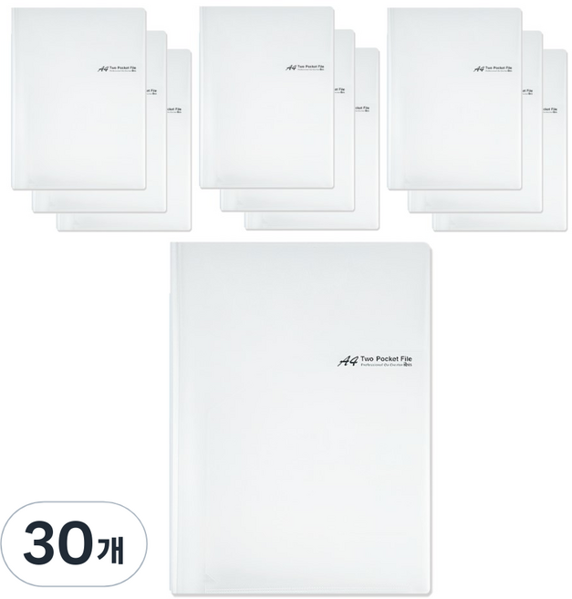 아이비스 투포켓 파일투명, 혼합색상, 30개