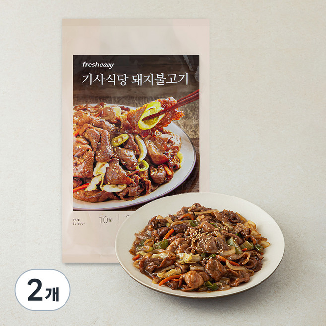 프레시지 기사식당 돼지불고기 2인분, 501g, 2개