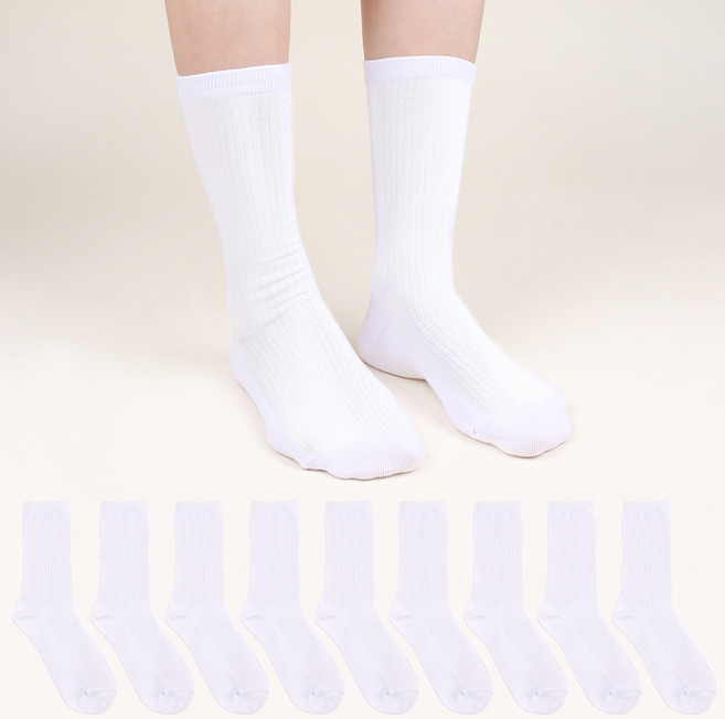 Doobalro 女款細羅紋中筒襪 10雙