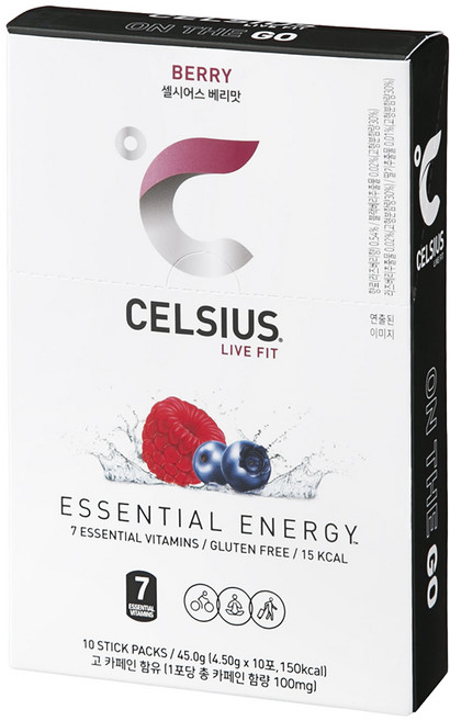 셀시어스 OTG 온더고 비타민 피트니스 에너지드링크 베리, 4.5g, 10개입