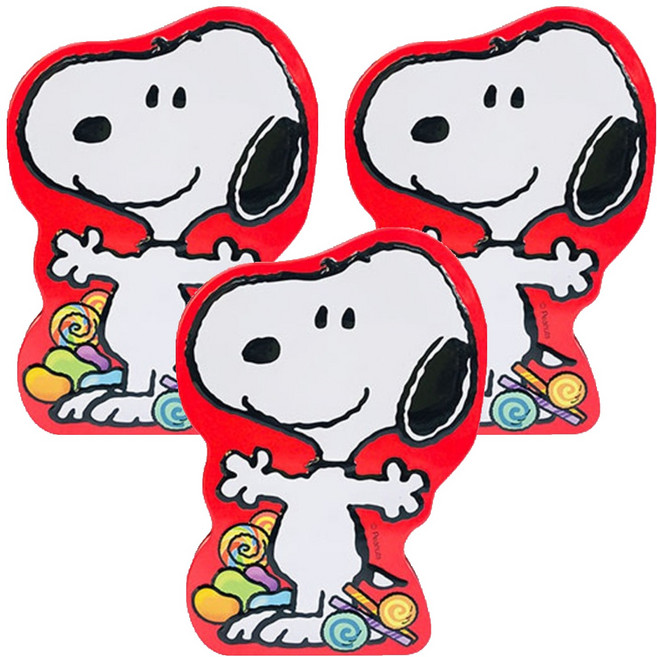 피너츠 스누피 틴패키지 레드, 3세트, 120g