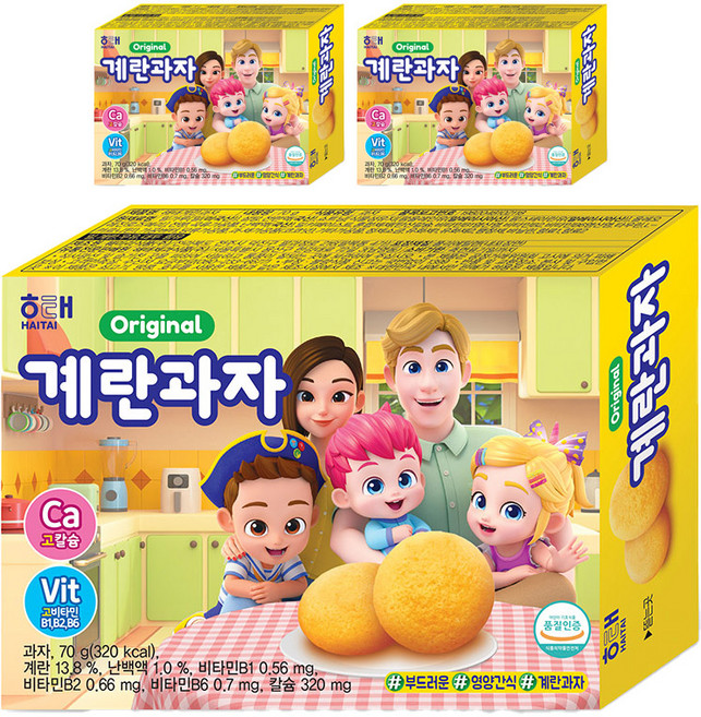 해태제과 계란과자, 70g, 3개