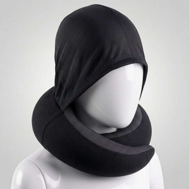 아리코 후드 목베개 쿠션, 블랙