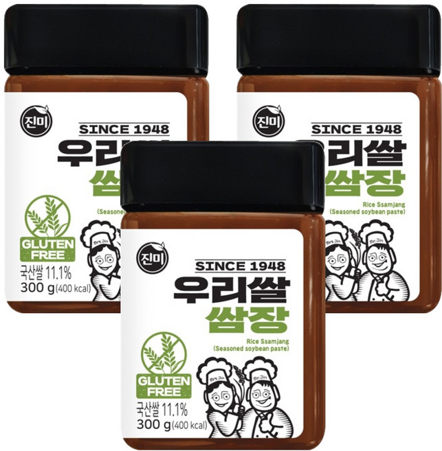 진미 글루텐프리 우리쌀 쌈장, 300g, 3개