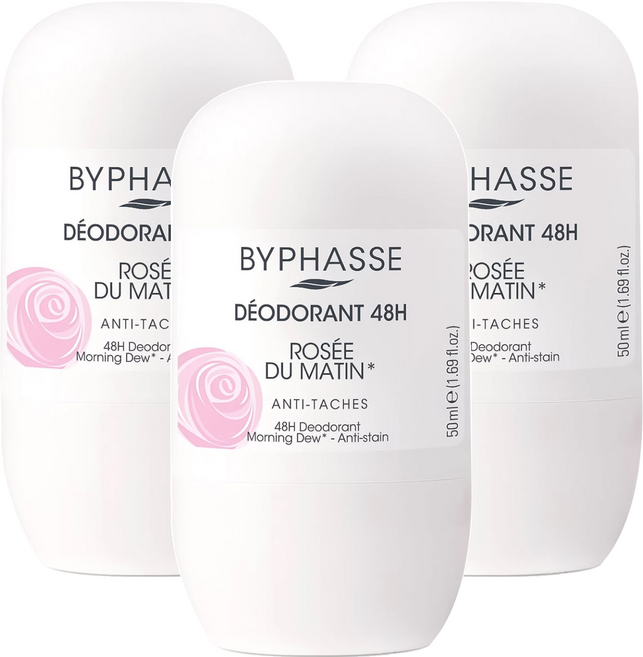 바이빠세 롤 온 데오드란트 뉴 48H 로즈향, 50ml, 3개