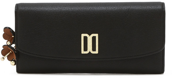 닥스 여성용 아젤라 가죽 DD 장식 장지갑 DCWA6E121BK