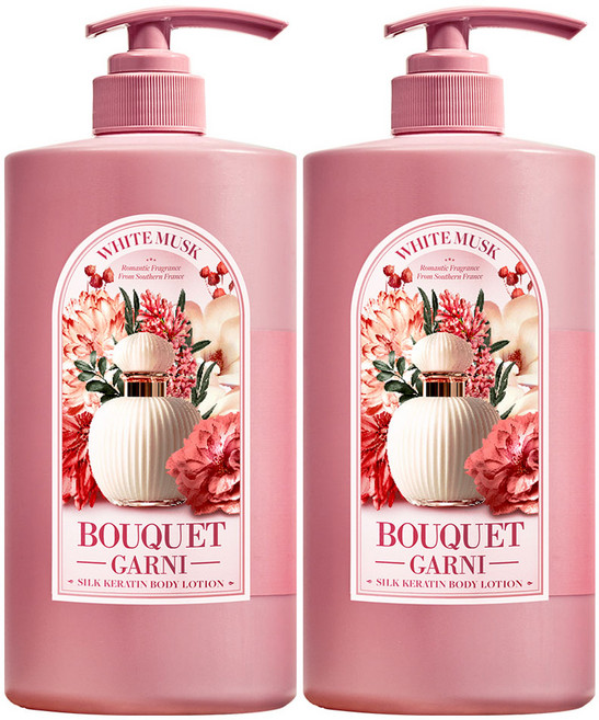 부케가르니 모이스처 바디로션 화이트머스크향, 1L, 2개