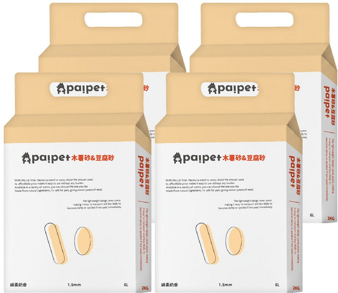paipet 木薯豆腐混砂, 2kg, 4包, 綿柔奶香