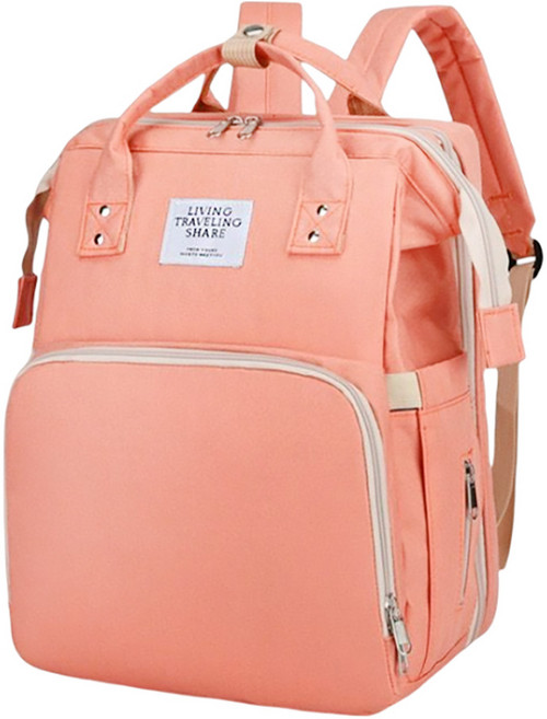 翔駿親子 媽媽背包 保冷保溫 多功能背包 USB充電, 經典粉色款