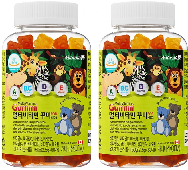네추럴라이즈 멀티비타민 꾸미, 60정, 2개 - 쿠팡
