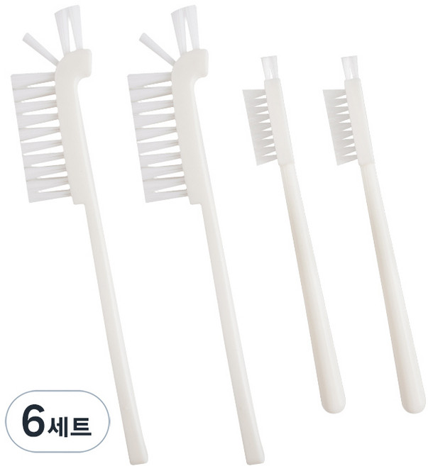 생활공식 모서리 틈새 청소솔 2종, 화이트, 6세트