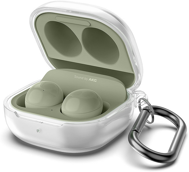 구스페리 갤럭시 버즈FE 버즈2프로 버즈2 버즈라이브 버즈프로 투명 젤리 케이스 + 분실방지 키링 세트