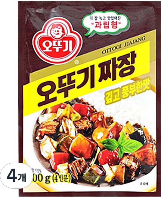 오뚜기 짜장 깊고 풍부한맛, 100g, 4개