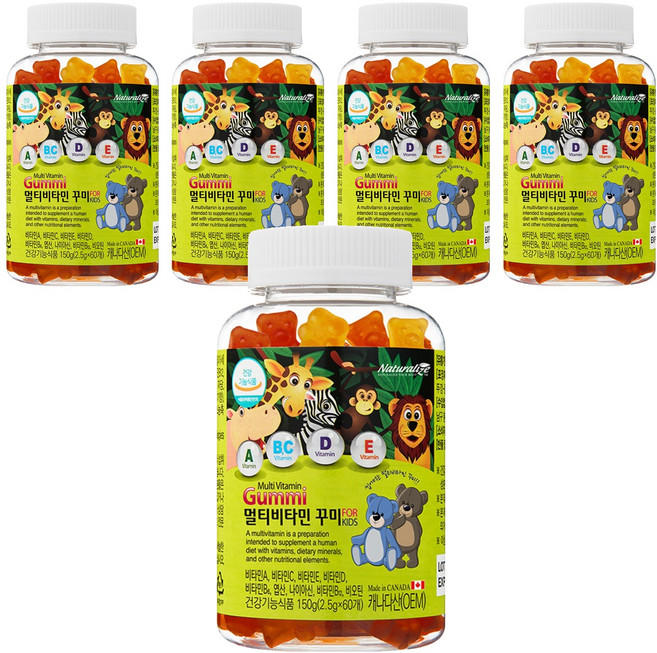 네추럴라이즈 멀티비타민 꾸미, 60정, 5개