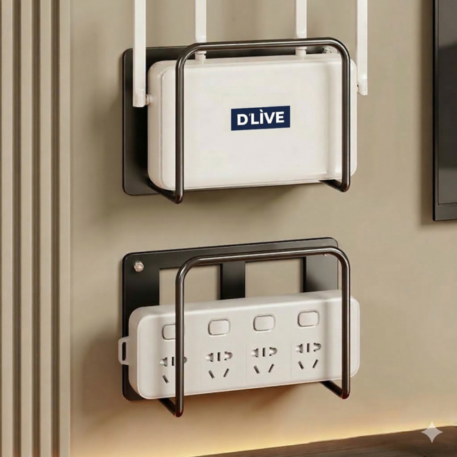 EVENLIV 셋톱박스 공유기 거치대, 블랙, 4개