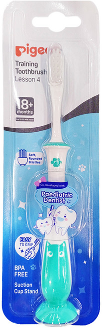 pigeon 貝親 第四階段學習牙刷, 綠色, 1入, 1支