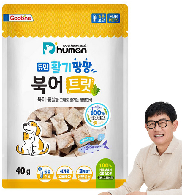 듀먼 반려동물 활기팡팡 트릿, 북어, 40g, 1개