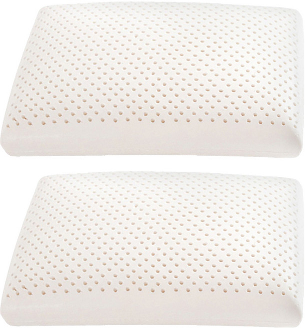 LoveCity 寢城之戀 100%天然乳膠 防蹣抗菌 人體工學乳膠枕, 彈力平面型, 2個