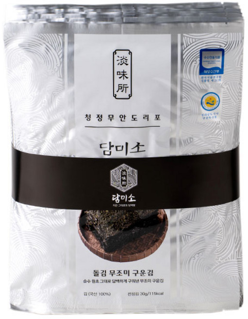 담미소 곱창돌김 무조미 구운김 10p, 30g, 10개