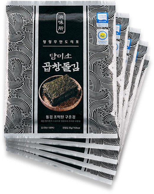 담미소 곱창돌김 조미된 구운김 10p, 35g, 5개