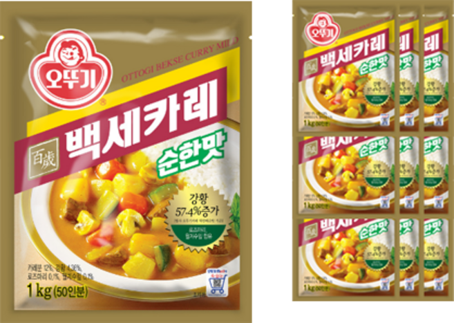 오뚜기 백세카레 순한맛, 1kg, 10개