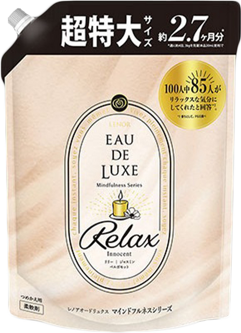 Lenor 蘭諾 日本原裝進口 EAU DE LUXE 衣物柔軟精 悠閒放鬆補充包, 1.01L, 1包
