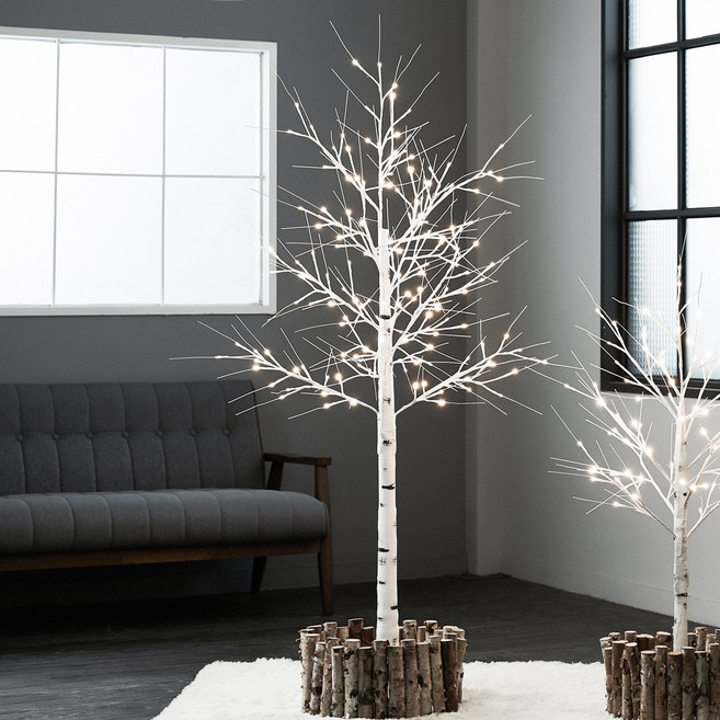 아웃팅 그레이스 크리스마스 전구 자작나무 트리, 그레이스, 1.9m