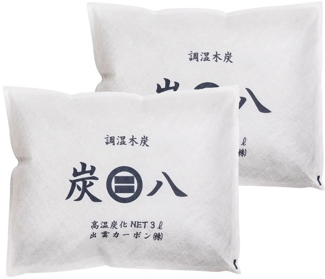 出雲屋炭八 車內專用方形調濕木炭 35 x 28cm 300g, 3L, 2個