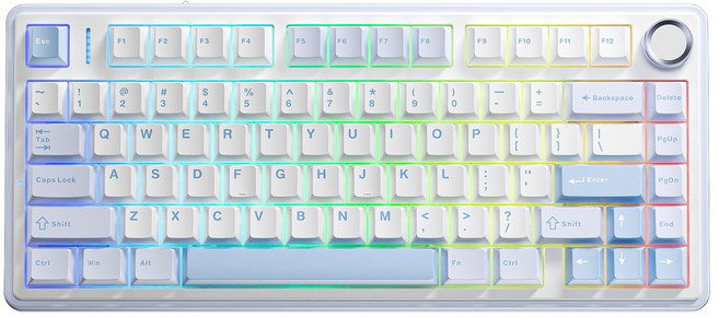 AULA 독거미 유무선 블루투스 기계식 키보드, Sea Salt Blue, F75, 회목축 V3