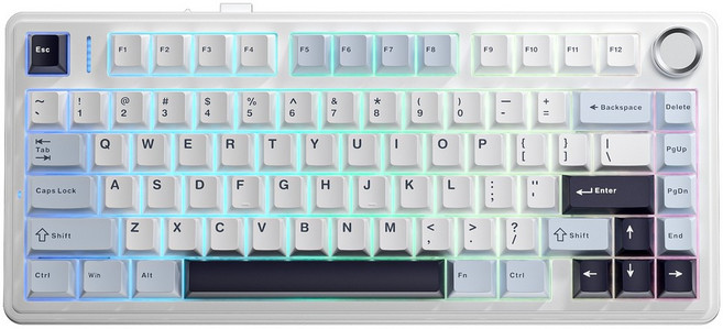 AULA 독거미 유무선 블루투스 기계식 키보드, Glacier Blue, F75, 리퍼축