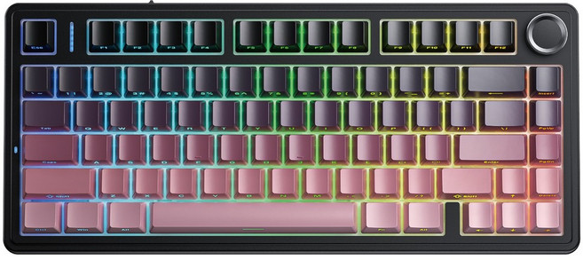 AULA 독거미 유무선 블루투스 기계식 키보드, Blackberry, F75, 리퍼축