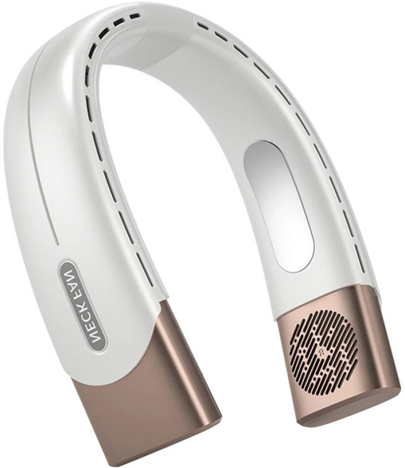 ANTIAN 涼感渦輪冰瓷掛脖風扇 原廠保固, DS-005, 米白色