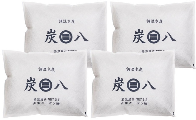 出雲屋炭八 車內專用方形調濕木炭 35 x 28cm 300g, 3L, 4個