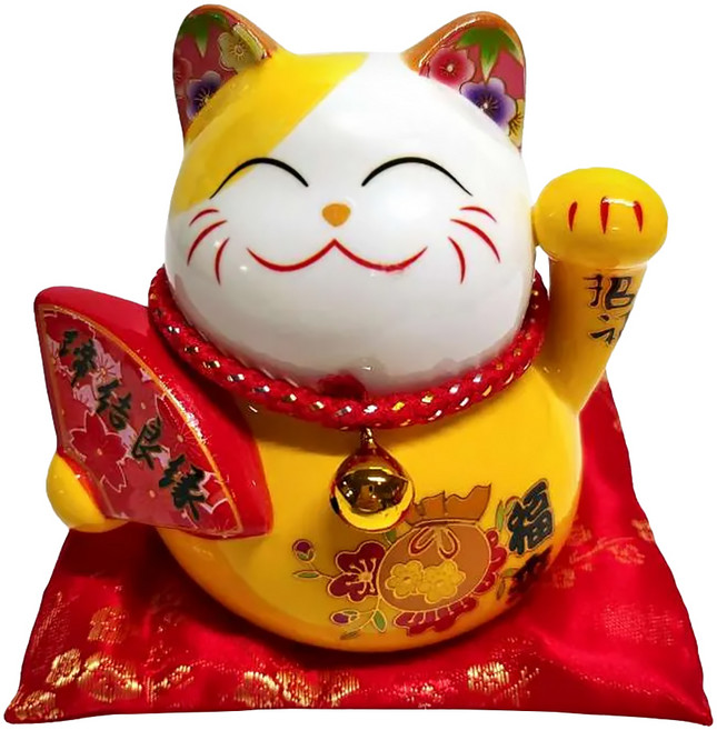 wandu 瓦讀 五寶吉祥招財貓 955-32B, 黃色