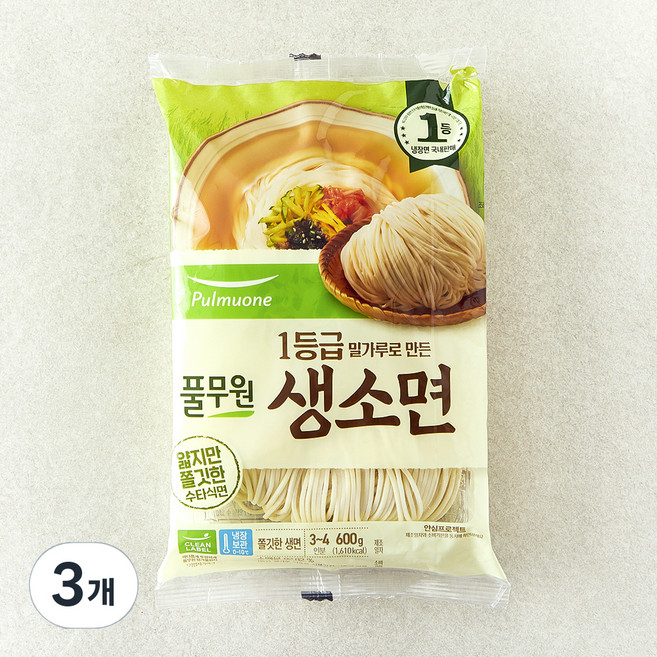 냉장_풀무원 생소면 4인분, 600g, 3개