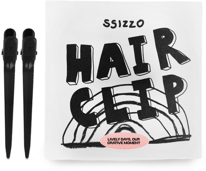 씨조 미용실 자국없는 헤어 집게핀 대형, 블랙, 6개