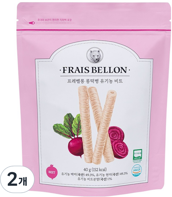 프레벨롱 롱떡뻥, 40g, 2개, 유기농 비트