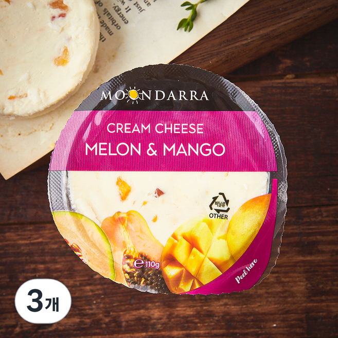 문다라 멜론 & 망고 크림치즈, 110g, 3개, 1개입