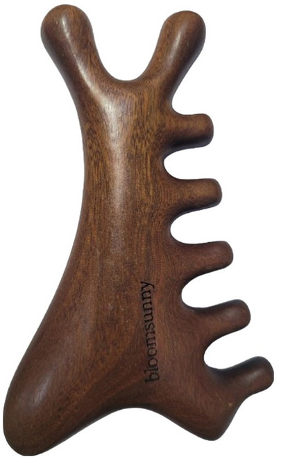 블룸써니 프리미엄 원목 괄사 두피 얼굴 마사지기, 클래식원목, 1개