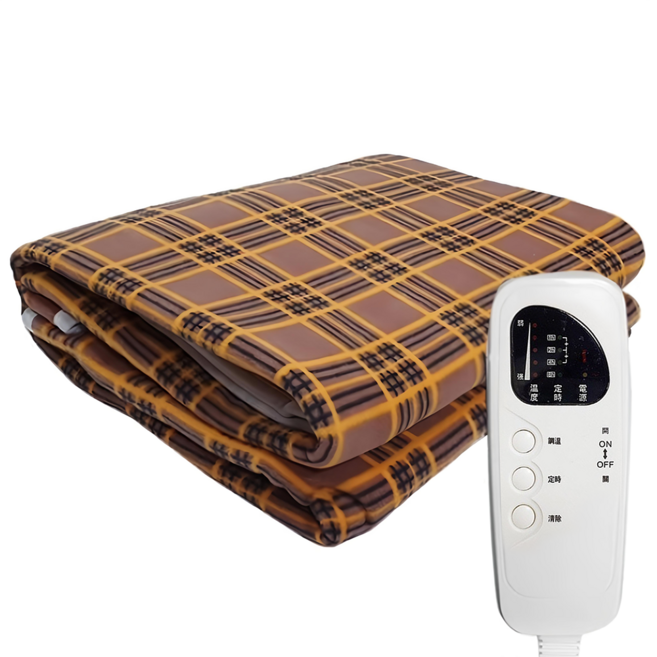 KAMPO 康寶 微電腦定時電熱毯 五段溫控, 160 x 80cm, 格紋