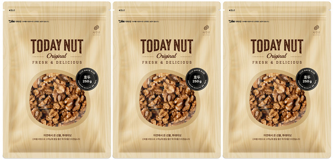 투데이넛 호두, 250g, 3개