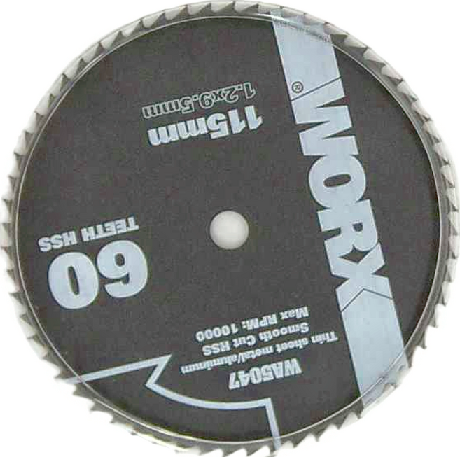 WORX 威克士 台灣公司貨 60T HSS 高速鋼木材/金屬圓鋸片 WA5047 115mm, 1個