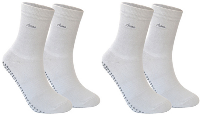 아사나 오가닉 코튼 논슬립 무지 필라테스 요가 미들 삭스 2세트