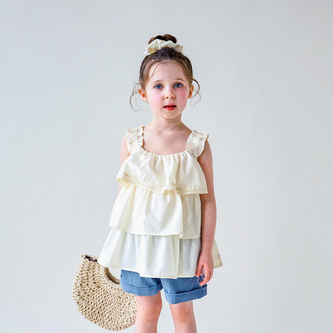 월튼키즈 아동용 에클레어슬리브리스 블라우스