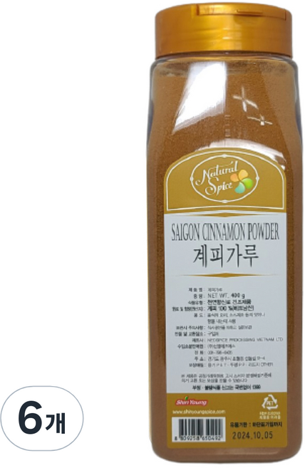 내츄럴스파이스 신영 계피가루, 400g, 6개