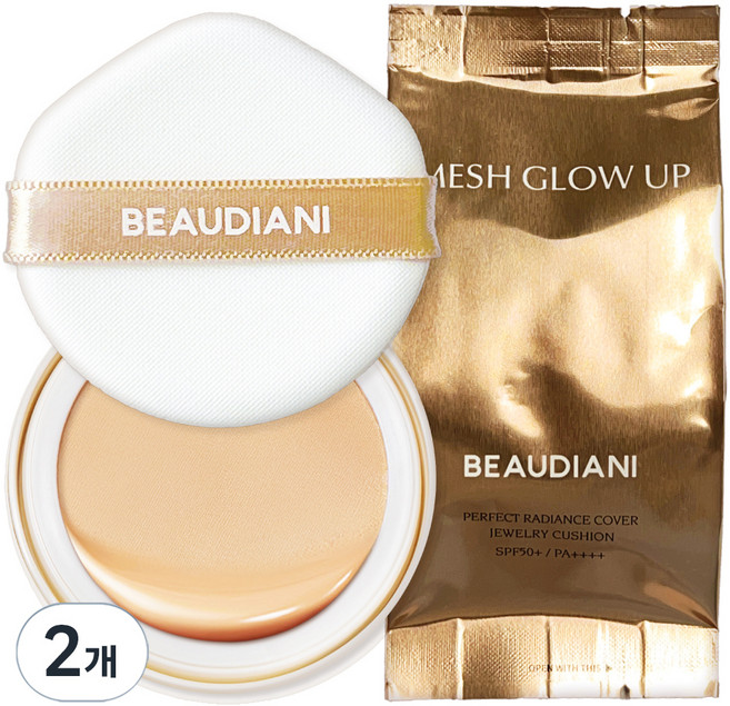 뷰디아니 메쉬 글로우 업 커버쿠션 리필 12g, 내추럴커버데일리 1호, 2개