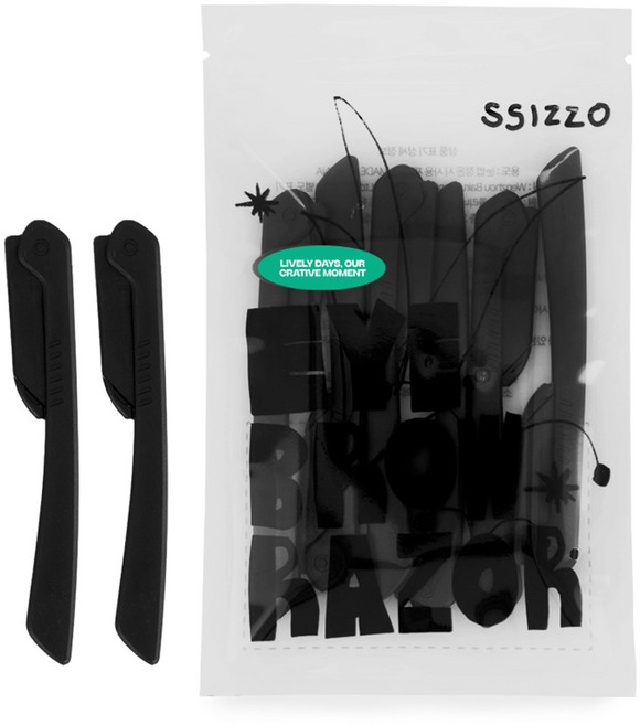 씨조 2중날 눈썹 수정 접이식 정리칼, 6개, 블랙