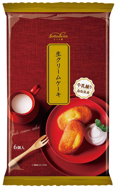 Satsukian 濃厚鮮奶油蛋糕 6入, 192g, 1袋