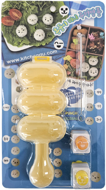 키친구 흔들이 미니 주먹밥틀 세트, 혼합색상, 1세트